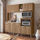 Cozinha Compacta 7 Portas 3 Gavetas Piata Nicioli Carvalho Rú