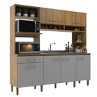 Cozinha Compacta 7 Portas E 1 Gaveta Ipê/griseo