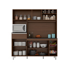 Cozinha Compacta 7 Portas E 1 Gaveta Maria Poliman Cor Amêndo