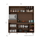 Cozinha Compacta 7 Portas E 1 Gaveta Maria Poliman Cor Amêndo