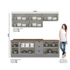 Cozinha Compacta 8 Peças 10 Portas 3 Gavetas Emily Cinza/natu