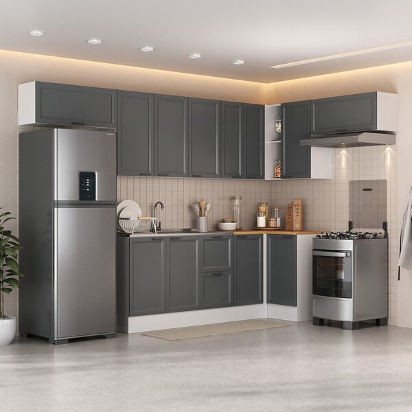 Cozinha Compacta 8 Peças 5 Aéreos 3 Balcões Soho Cabecasa Mad