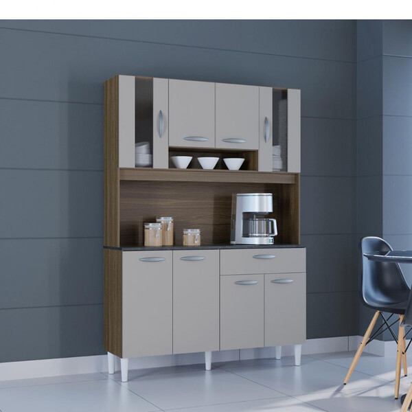 Cozinha Compacta 8 Portas 1 Gaveta Coral Poquema