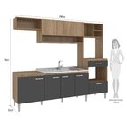 Cozinha Compacta 8 Portas 1 Gaveta Inova Yescasa Carvalho/gra