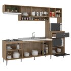 Cozinha Compacta 8 Portas 1 Gaveta Inova Yescasa Carvalho/gra