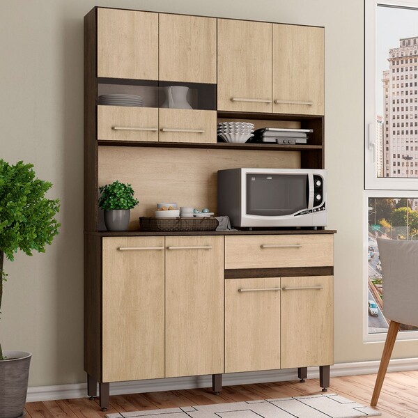 Cozinha Compacta 8 Portas 1 Gaveta Rustico/patina 2120p - Del