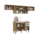 Cozinha Compacta 8 Portas 2 Gavetas 100% Mdf Com Puxadores De