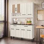 Cozinha Compacta 8 Portas 2 Gavetas Bari Bianco/bianco