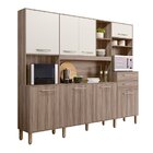 Cozinha Compacta 8 Portas 2 Gavetas Hortelã Carvalho Nature/c