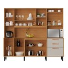 Cozinha Compacta 8 Portas 3 Gavetas 220cm Espaço Para Forno E