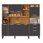 Cozinha Compacta 8 Portas 3 Gavetas 220cm Espaço Para Forno E