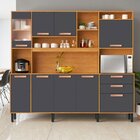 Cozinha Compacta 8 Portas 3 Gavetas 220cm Espaço Para Forno E