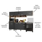 Cozinha Compacta 8 Portas 3 Gavetas Com Balcão Tampo Siena Ca