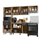 Cozinha Compacta 8 Portas 3 Gavetas Com Balcão Tampo Siena Ca