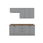 Cozinha Compacta 8 Portas 3 Gavetas Emily Cinza/nature