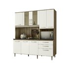 Cozinha Compacta 8 Portas 3 Gavetas Fit Nicioli Carvalho Rúst