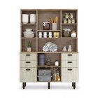 Cozinha Compacta 8 Portas 4 Gavetas Napoles   Noce Escuro/leg