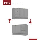 Cozinha Compacta 8 Portas 5 Gavetas Emily Cinza/calcare