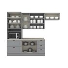 Cozinha Compacta 8 Portas 5 Gavetas Emily Cinza/calcare