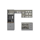 Cozinha Compacta 8 Portas 5 Gavetas Peças Emily Cinza/nature