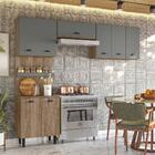 Cozinha Compacta 8 Portas Carvalho Nature Chumbo Pepper Nicio
