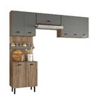 Cozinha Compacta 8 Portas Carvalho Nature Chumbo Pepper Nicio