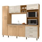 Cozinha Compacta 8 Portas E 3 Gavetas Vitória  Amêndoa/avelã