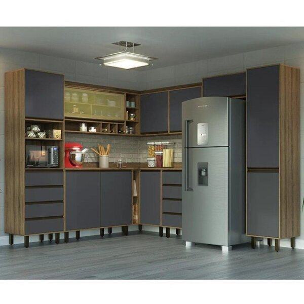 Cozinha Compacta 9 Peças 10 Portas 8 Gavetas Confort Cinamomo