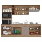 Cozinha Compacta 9 Portas 2 Gavetas Com Balcão Tampo Ferrara