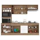 Cozinha Compacta 9 Portas 2 Gavetas Com Balcão Tampo Ferrara