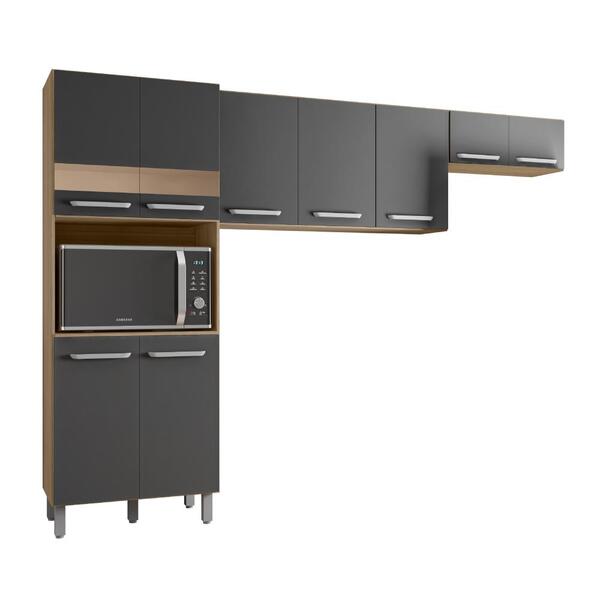 Cozinha Compacta 9 Portas Venado Carvalho Grafite