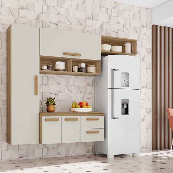 Cozinha Compacta Aérea Com 04 Portas E 02 Gavetas Smart Cor