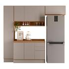 Cozinha Compacta Acacia 240cm Com 7 Portas 3 Gavetas Rodape