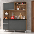 Cozinha Compacta Alice Com 6 Portas 1 Gaveta Cor Carvalho Gra