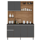 Cozinha Compacta Alice Com 6 Portas 1 Gaveta Cor Carvalho Gra