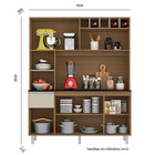 Cozinha Compacta Alice Com 6 Portas 1 Gaveta Cor Carvalho Off