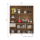 Cozinha Compacta Alice Com 6 Portas 1 Gaveta Cor Carvalho Off