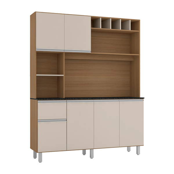 Cozinha Compacta Alice Com 6 Portas 1 Gaveta Cor Carvalho Off