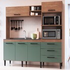 Cozinha Compacta Aline 5 Portas 3 Gavetas Freijó/oliva - Irm