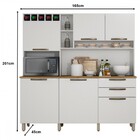 Cozinha Compacta Amanda 6 Portas 2 Gavetas Branco - Pnr Móveis