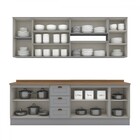 Cozinha Compacta Americana 11 Portas 3 Gavetas 100% Mdf Cinza