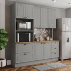 Cozinha Compacta Americana 3 Peças Com Torre Quente Cinza/nat