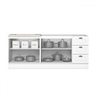 Cozinha Compacta Americana 4 Portas 3 Gavetas 100% Mdf Branco