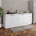 Cozinha Compacta Americana 4 Portas 3 Gavetas 100% Mdf Branco