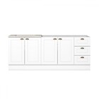 Cozinha Compacta Americana 4 Portas 3 Gavetas 100% Mdf Branco