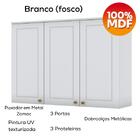 Cozinha Compacta Americana 5 Portas 3 Gavetas 100% Mdf Branco