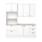 Cozinha Compacta Americana 7 Portas 5 Gavetas 100% Mdf Branco