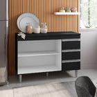 Cozinha Compacta Andréia 03 Peças Com Balcão Gabinete 120cm P