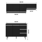 Cozinha Compacta Andréia 03 Peças Com Balcão Gabinete 120cm P