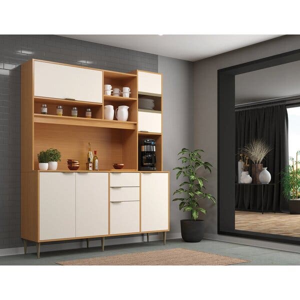 Cozinha Compacta Anne 6 Portas E 2 Gavetas Moveis Sul Angelin/off White ...